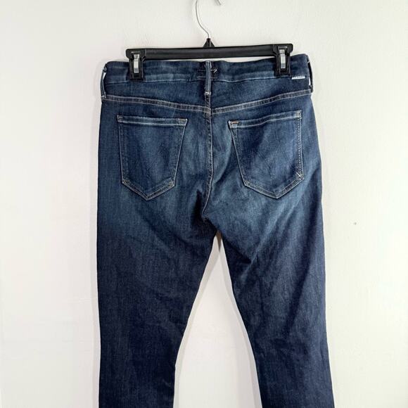 Mother Dark Wash Looker Ankle Fray Medium Rise Distressed Knee Skinny Jeans 29 - Picture 8 of 15